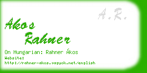 akos rahner business card